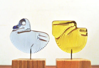 60'S HOYA Crystal Glass Ornamental Bird Design：河上 恭一郎